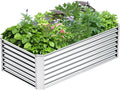 6x3x2FT Galvanized Raised Garden Bed, Galvanized Planter Boxes Outdoor by AyenGuard