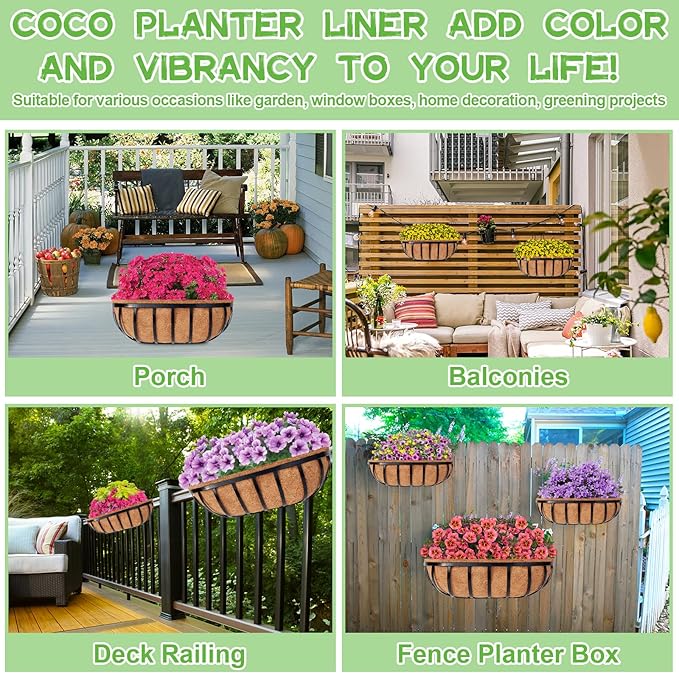 Riare 4 Pack 30 Inch Trough Coco Coir Liners - Image 7