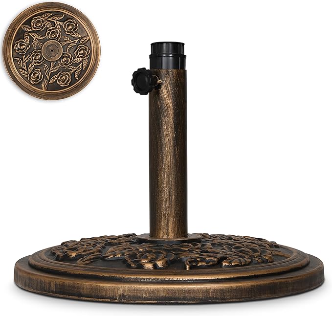 Backyard Expressions 20 lb Patio Umbrella Base Stand, Decorative Rose Medallion by BackyardExpressions