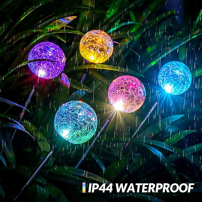 SOLPEX Solar Garden Lights 6 Pack, Solar Lights Outdoor Decorative, Solar Globe - Image 2