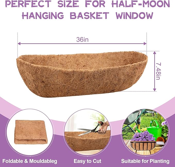 Riare 4 Pack 36 Inch Trough Coir Liners - Image 2