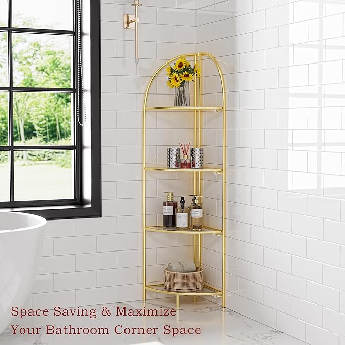 Crofy Foldable 4 Tier Corner Shelf, Metal Corner Plant Stand - Image 6