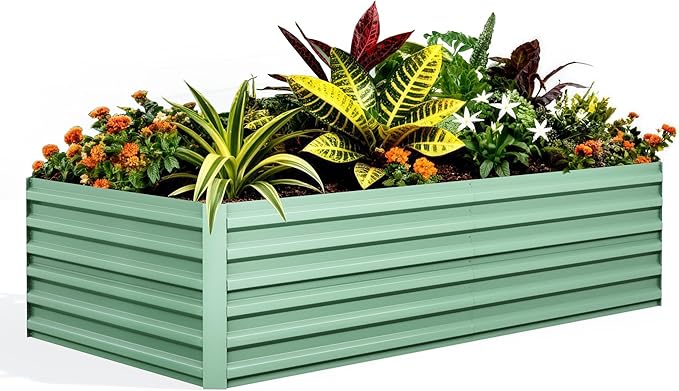 Garvee 6x3x2ft Galvanized Raised Garden Bed Outdoor, Rust-Resistant Raised by Garvee