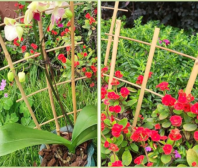 16Inch 5Pack Bamboo Trellis for Climbing Plants, Garden Ladder Trellis for - Image 5