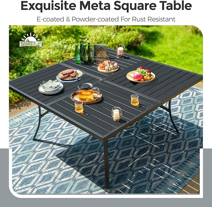 9 Pieces Patio Dining Set, 8 x Woven Rattan Chairs - Image 6