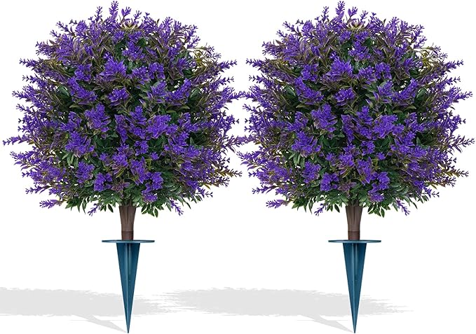 Artificial Lavender Topiary Ball by FEELTHENEWWORLD