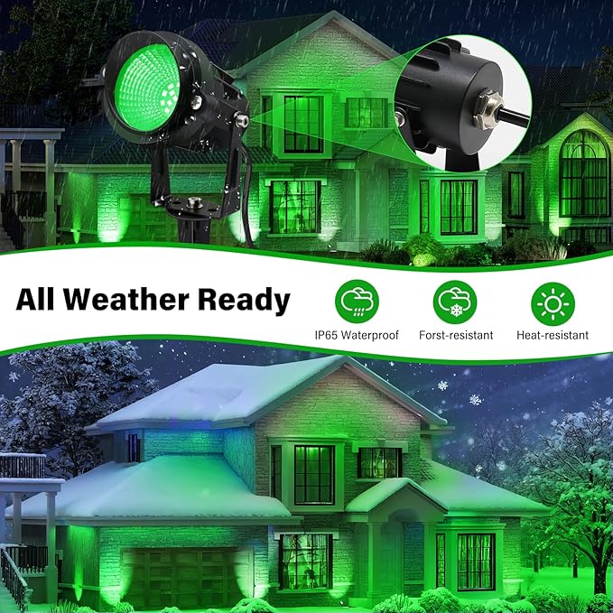 Green Outdoor LED Spot Lights for Yard & Garden – 12W Landscape Lighting - Image 4