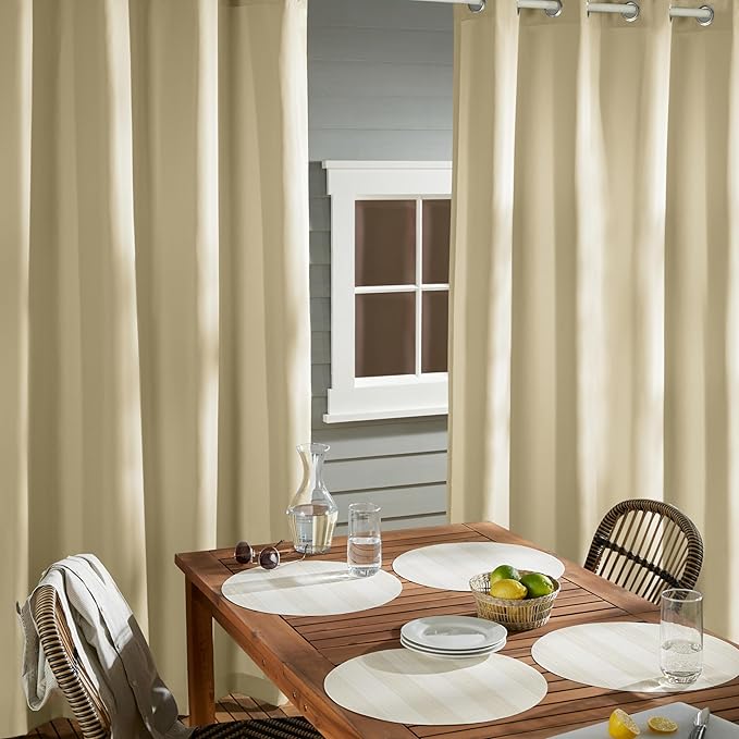 TOWN & COUNTRY BASICS Cabana Solid Heavyweight Indoor Outdoor Curtains - Image 4