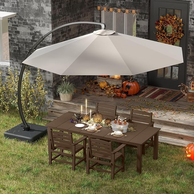 5-Piece Brown Outdoor Dining Set - Image 9