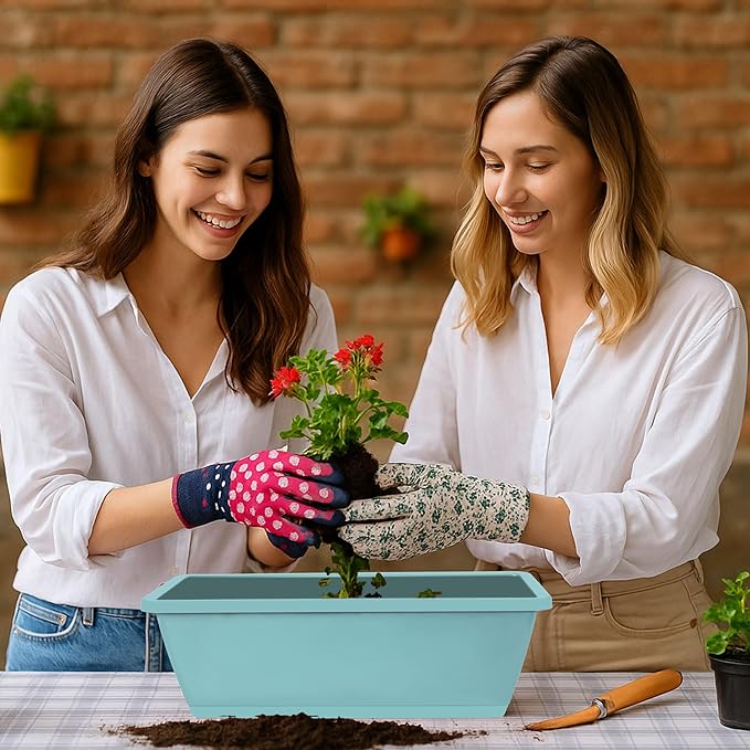 Window Box Planter, 12 Pack Plastic Vegetable Flower Planters Boxes 17 Inches - Image 7