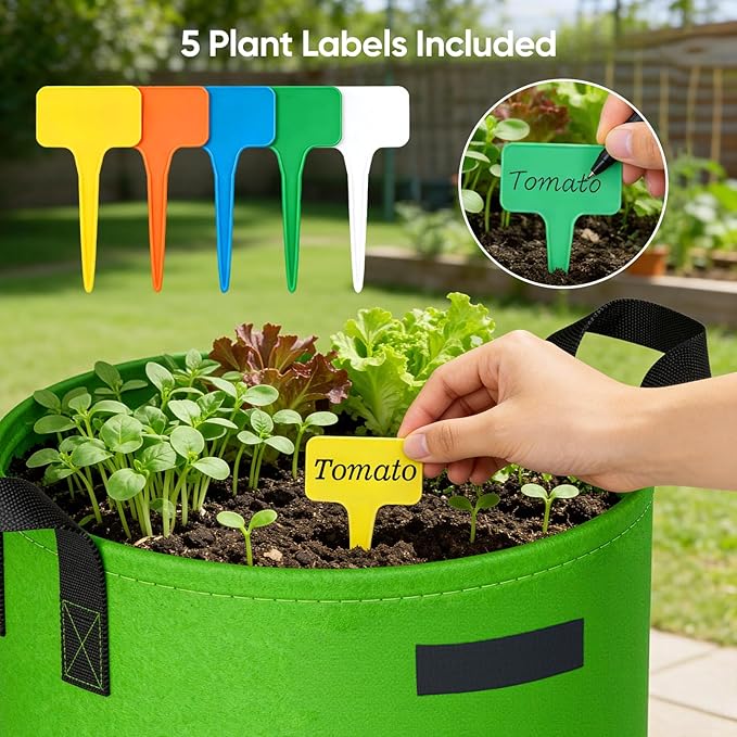 20 Gallon Potato Grow Bags: Set of 5 Colorful Gardening Supplies Fabric Pots - Image 7
