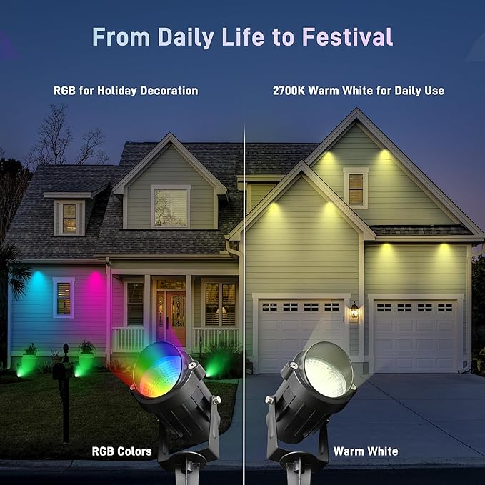 Halloween Christmas Landscape Lights 12W RGBW Outdoor Spot Lights - Image 9