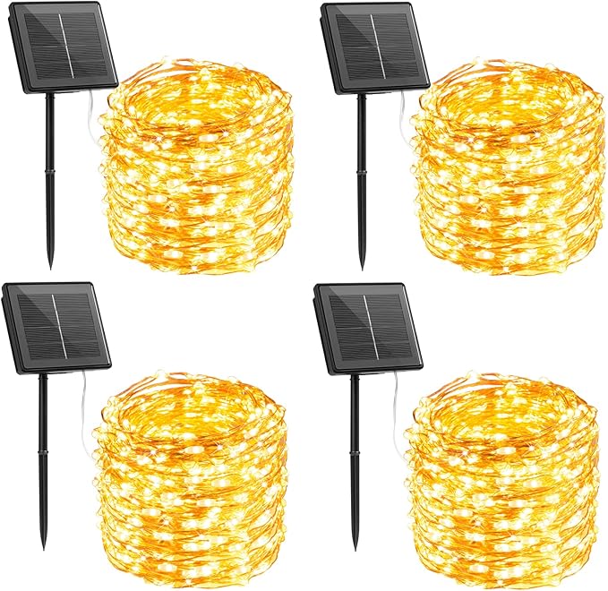 Solar String Lights Outdoor Waterproof, 4 Packs Total 132 Ft 400 LED Solar by Brightown