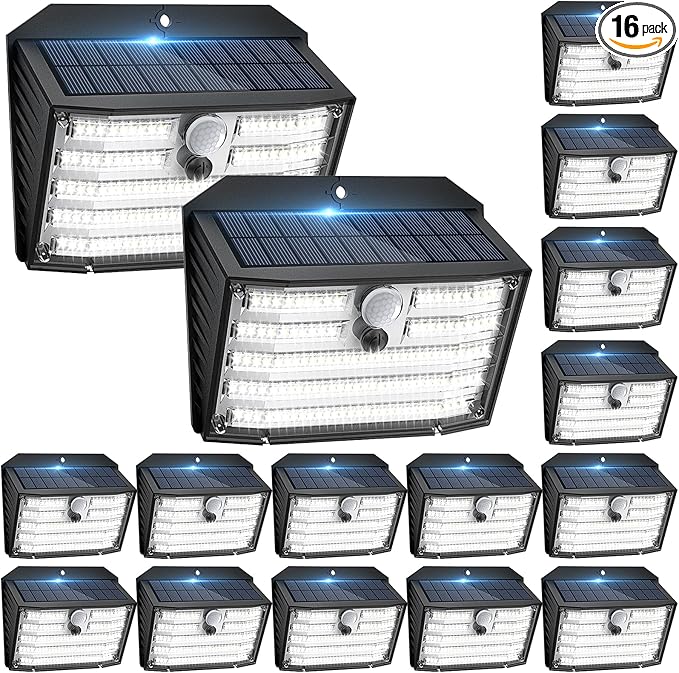 Solar Motion Lights Outdoor, Ultra Bright Solar Fence Lights by Claoner