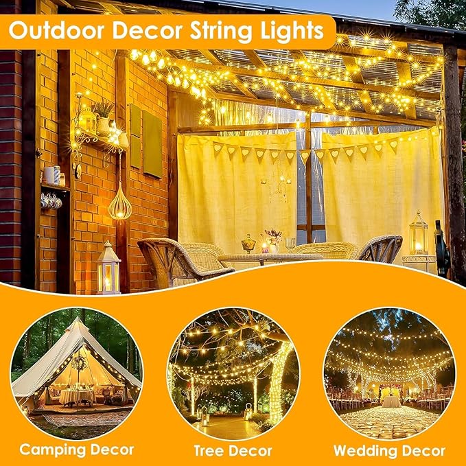 2Pack Each 66Ft 200LED Christmas Fairy Lights Plug in - Image 8