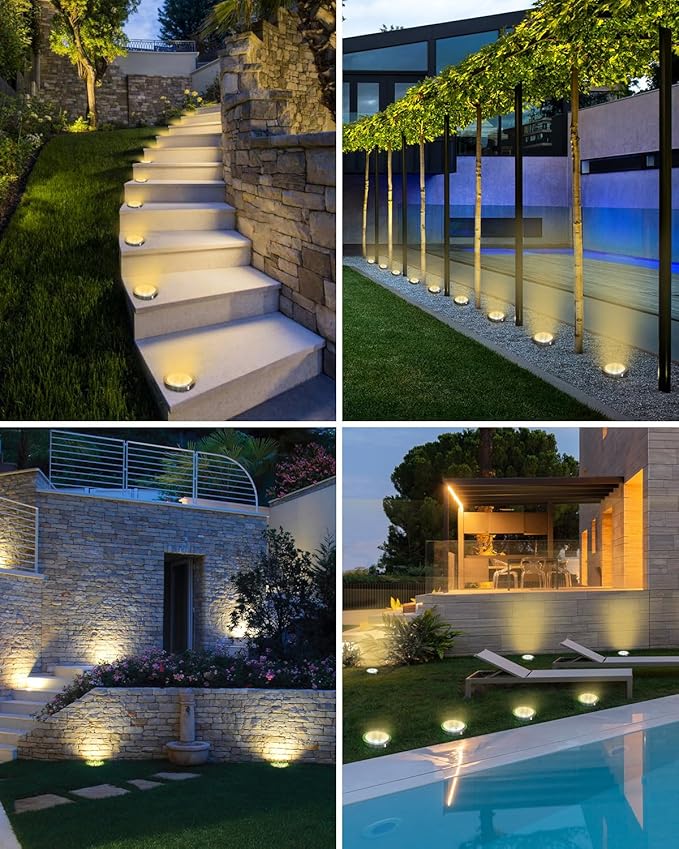 btfarm 24 Pack Solar Lights Outdoor, 8 LED Solar Ground Lights IP65 Waterproof - Image 5