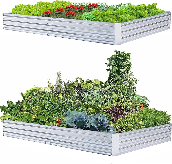 Galvanized Raised Garden Beds for Vegetables Large Metal Planter Box Steel Kit by FOYUEE