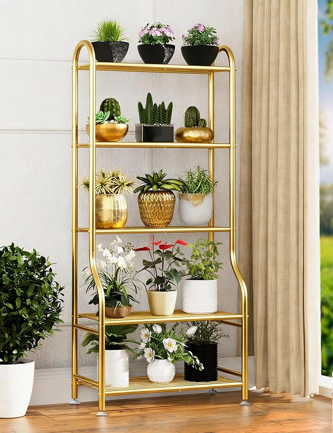 5-Tier Metal Plant Stand Indoor Outdoor, Waterproof Flower Stand - Image 6