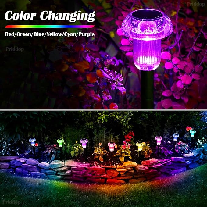 Solar Lights Outdoor Pathway Waterproof 12 Pack Color Changing LED Acrylic - Image 3