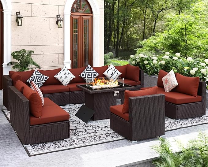 NICESOUL 11 Piece Modern Outdoor Patio Furniture Set by NICESOUL