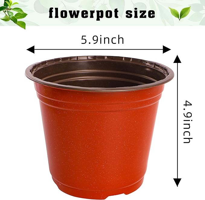 TDHDIKE 6 Inch Plastic Plant Nursery Pots Seedling Flower Plant Container Seed - Image 2