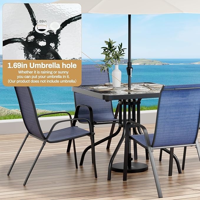Arlopu 5 Piece Outdoor Patio Dining Set, Porch Furniture - Image 6