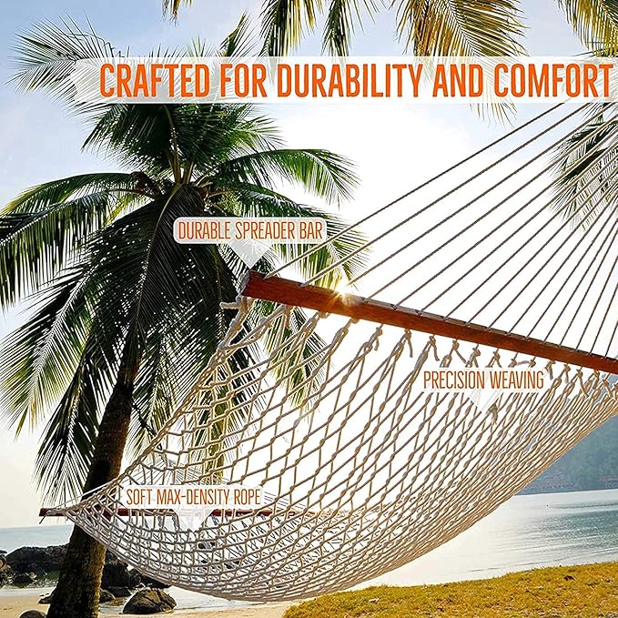 Castaway Living 13 ft. Double Traditional Hand Woven Oatmeal Polyester Rope - Image 3