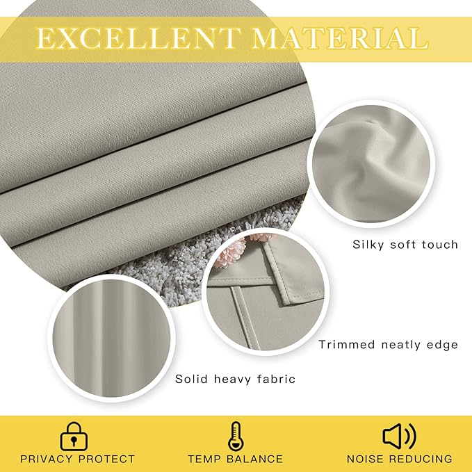 NICETOWN Blackout Drapery Curtain Panel 90 inches Long - Image 3