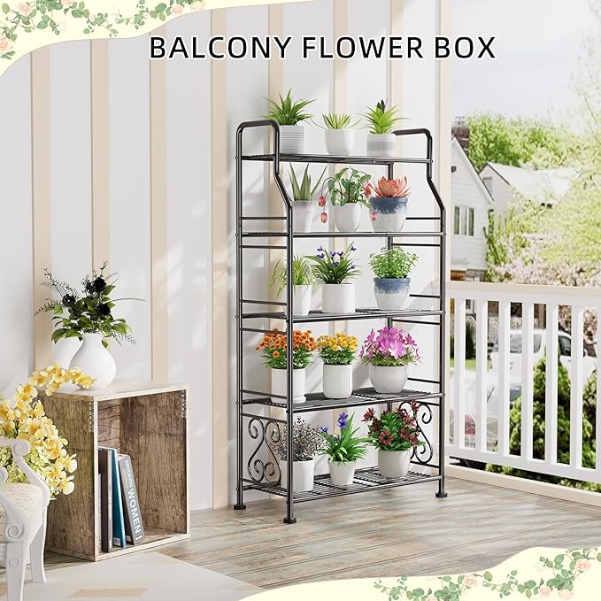 GIOTORENT Plant Stand Outdoor Indoor 5 Tier Metal Waterproof - Image 5