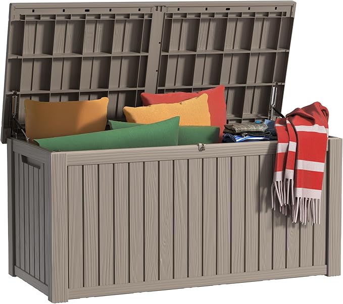 200 Gallon Outdoor Deck Box, Lockable Waterproof Outdoor Storage Boxes by MAIUSCOLI