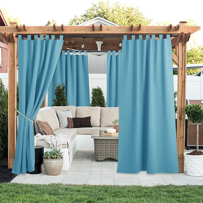 NICETOWN Outdoor Curtains for Patio Waterproof Set of 2, Thermal Insulated - Image 2