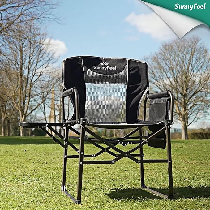 SUNNYFEEL Camping Directors Chair, Heavy Duty, Oversized Portable Folding Chair - Image 2