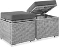 Best Choice Products Set of 2 Wicker Ottomans, Additional Seating, Side Table by BestChoiceProducts