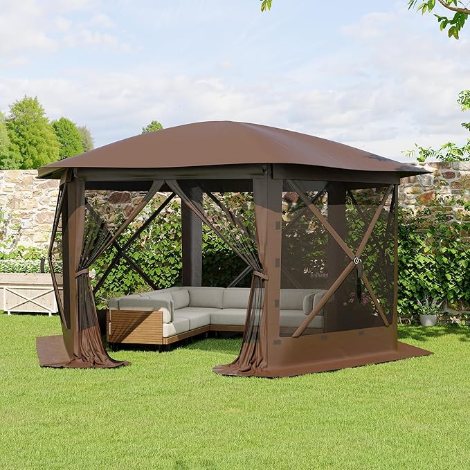 13x13FT 6-Sided Pop Up Gazebo Tent，One-Push Setup Canopy Tent - Image 7