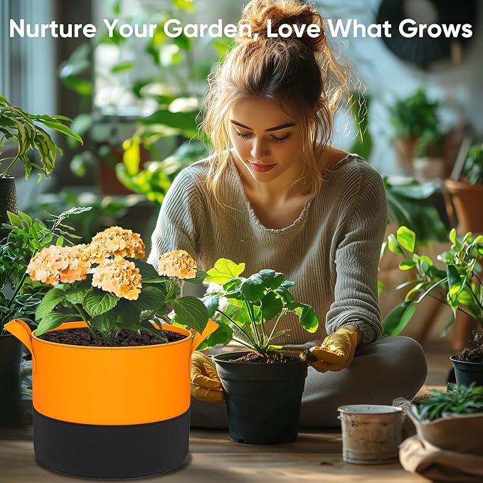 7-Gallon Grow Bags for Potato Planting: 6 Pack Heavy Duty 350G Thickened Tomato - Image 7