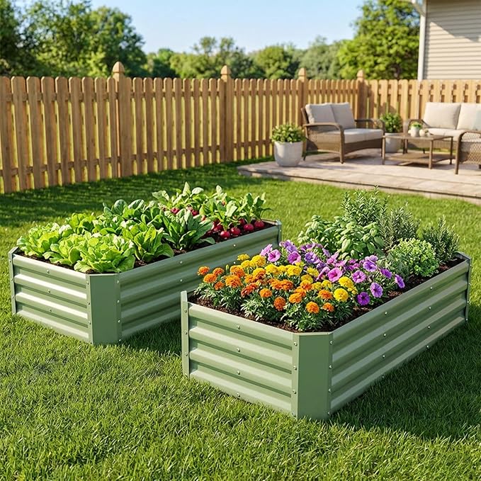 INNO STAGE 2 Pcs 4×2×1ft Galvanized Raised Garden Bed Kit, Galvanized Planter - Image 10