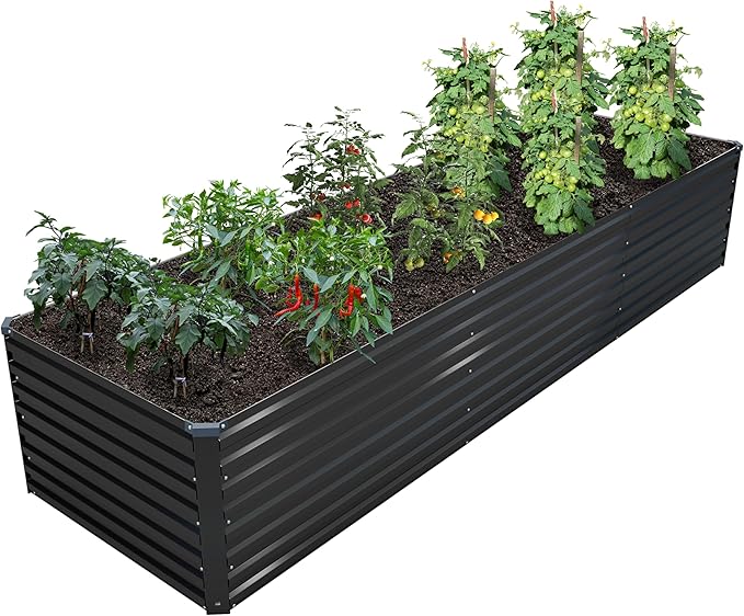 12x2x2FT Galvanized Raised Garden Bed Kit, Vegetable Plant Boxes-Rectangle by DIIYIV