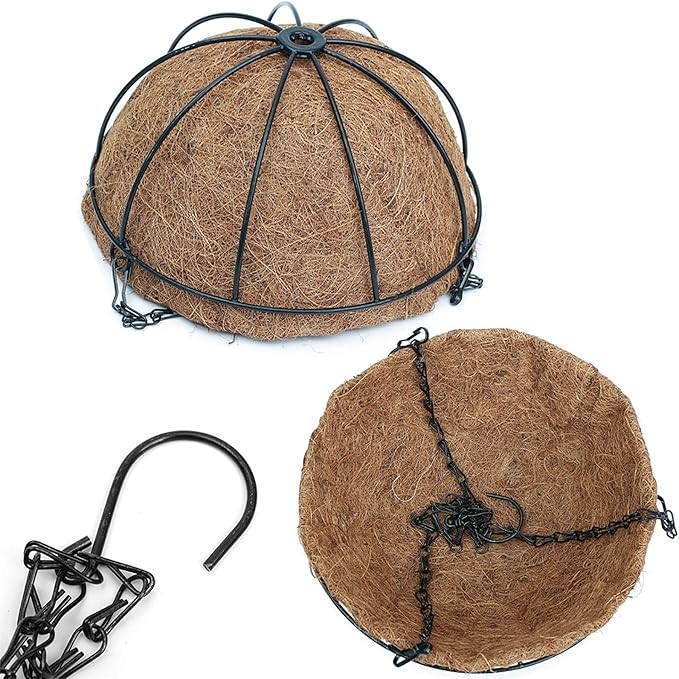 Metal Hanging Planters Basket Set of 3 Hanging Flower Pots 12 Inch Chain Round - Image 9