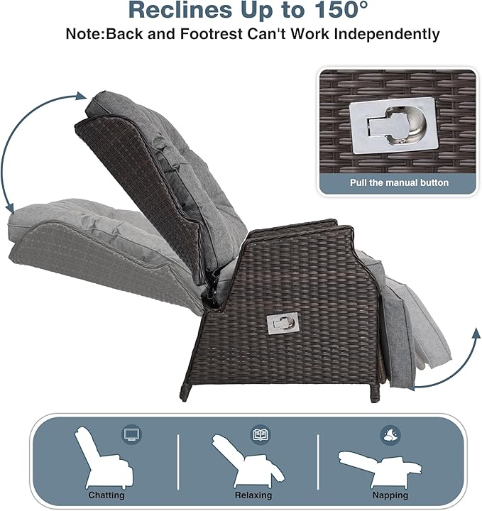 Outdoor Indoor Wicker Recliner - Image 3