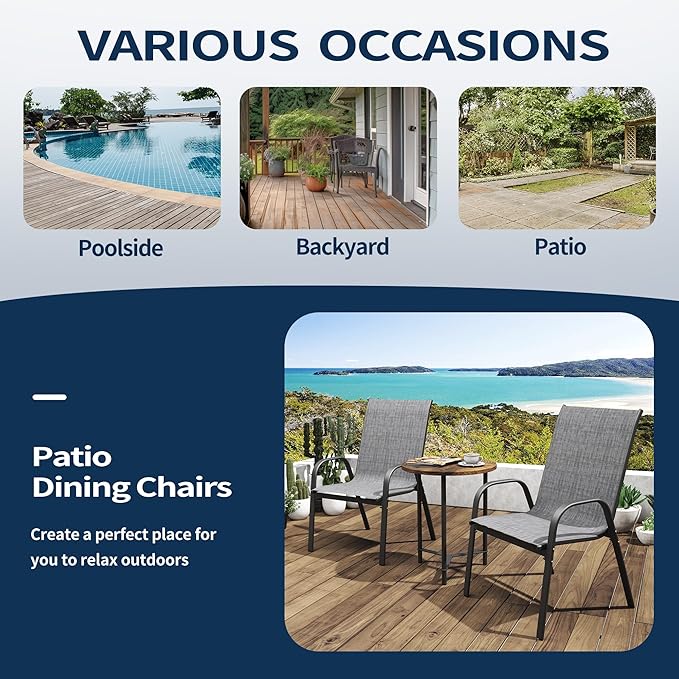 PIZZELLO Patio Chairs Set of 8 - Image 8