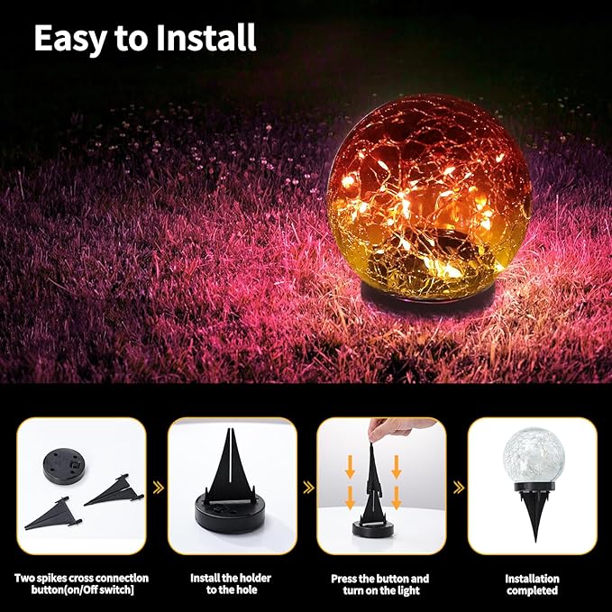 Solar Globe Lights Outdoor Waterproof - Image 4