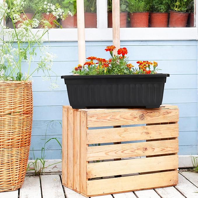GREANER Rectangle Planters for Indoor Plants, 6 Pack 16.9x7.48 Inch Large - Image 6