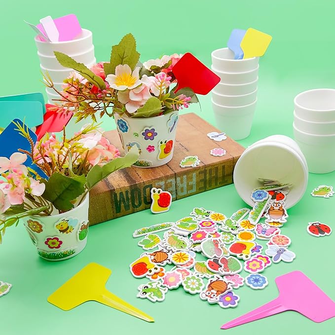 Cinrobiye 30 Set Garden Paper Pot Craft Kit，DIY Flower Plant Crafts - Image 4