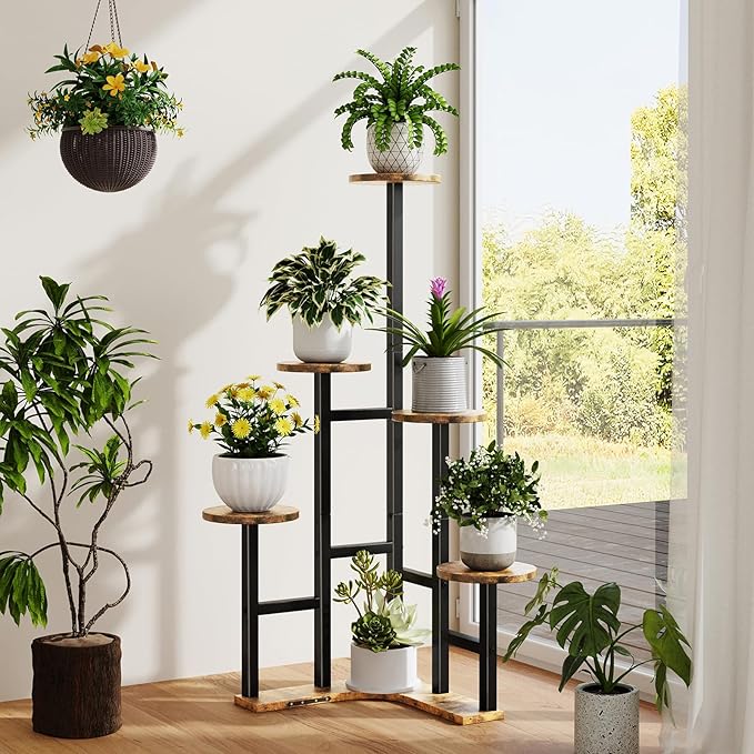 Corner Plant Stand Indoor, 6 Tiered Corner Plant Shelf Flower Stand - Image 8
