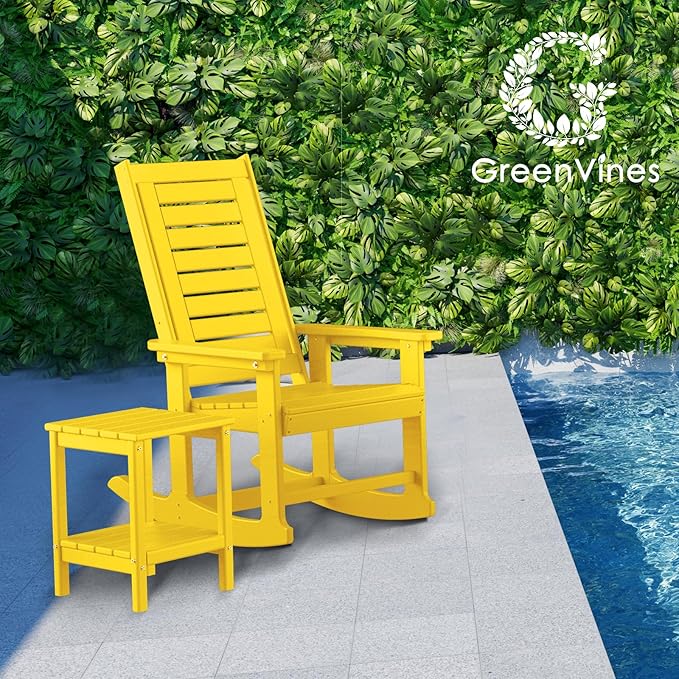 GREENVINES Outdoor Rocking Chair Set | 3-Piece | 2 Rocking Chairs - Image 4