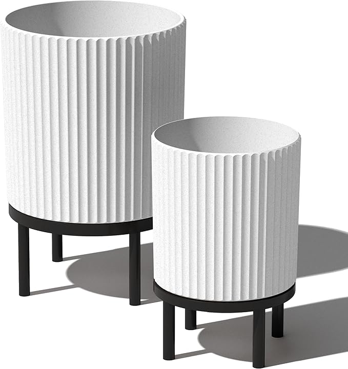 Veradek Demi Series Round Planter w/Stand by VeradekOutdoor