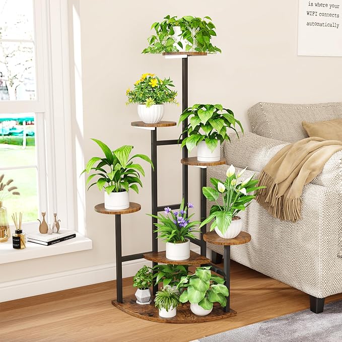 Corner Plant Stand with Grow Lights, 7 Tiered Plant Shelf Indoor, Metal Plant - Image 5