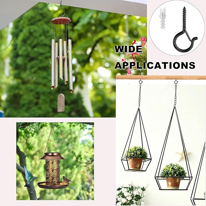 PlusRoc 40 Pack Ceiling Hooks for Hanging Plants Outdoor String Lights Heavy - Image 6