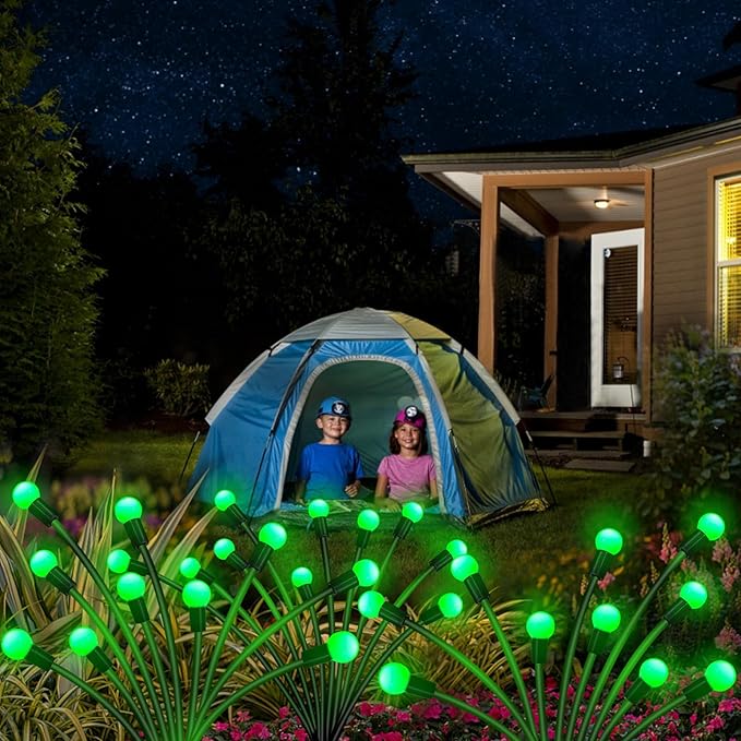 Solar St Patricks Day Lights Outdoor, 6 Pack 60 LED Solar Green Firefly Lights - Image 7