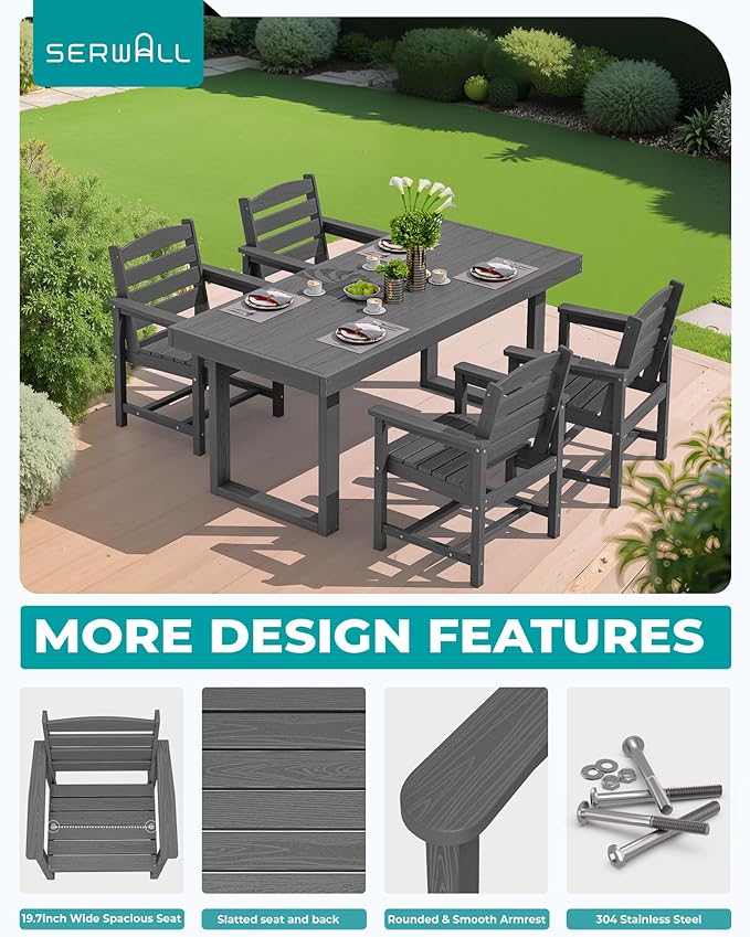 SERWALL HDPE Outdoor Dining Set - Image 4